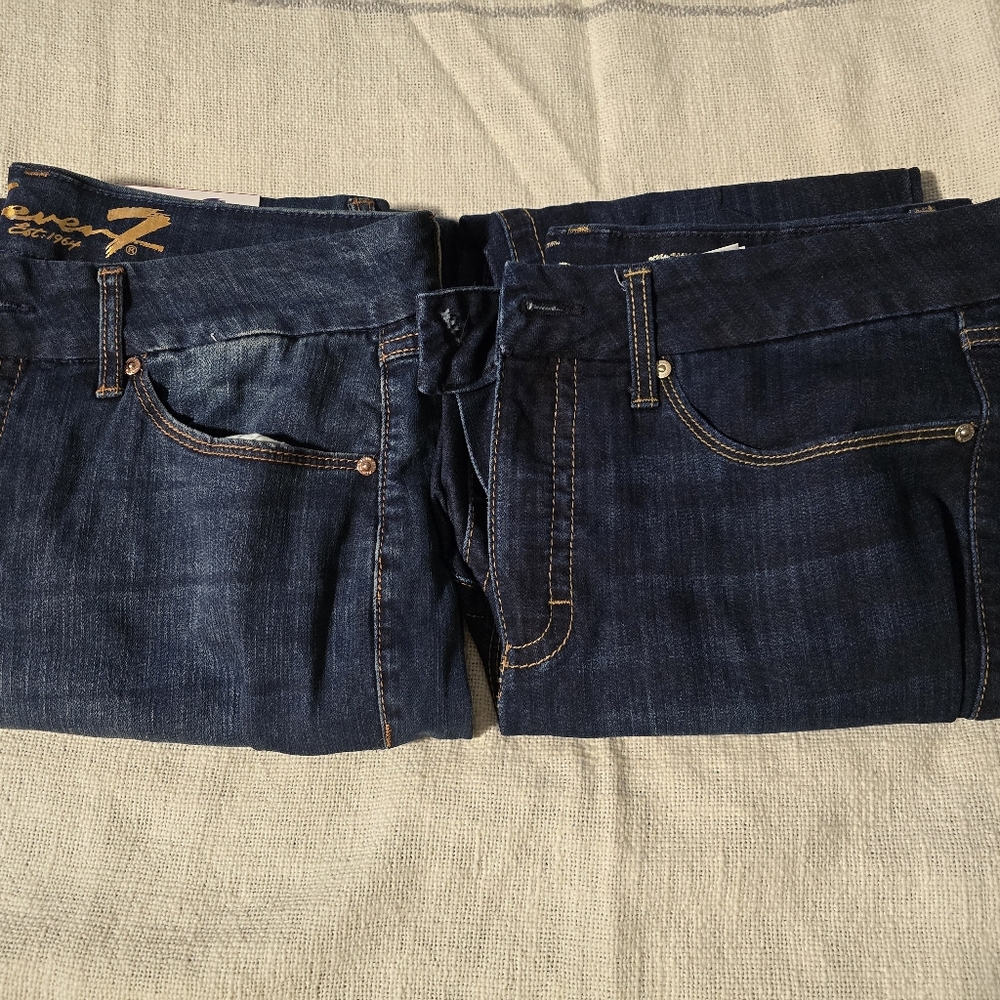 2 pairs Seven7 Jeans size 14 tummyless high rise skinny